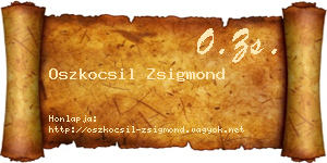 Oszkocsil Zsigmond névjegykártya